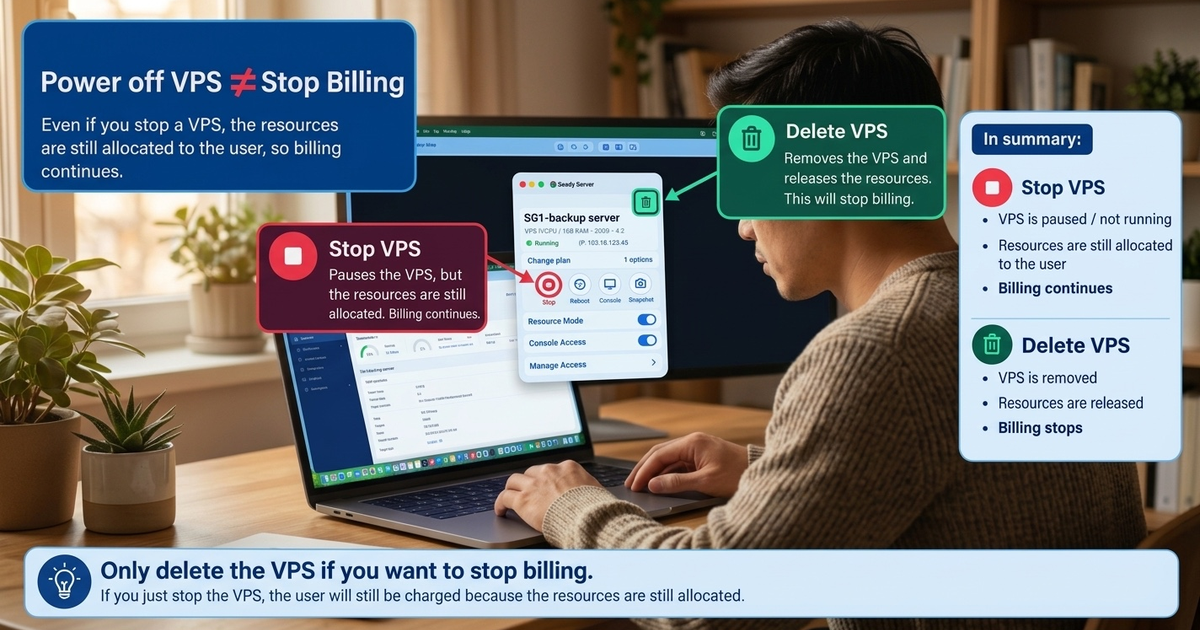 Why Powering Off Your VPS Doesn't Stop Billing (And How to Actually Stop Charges)